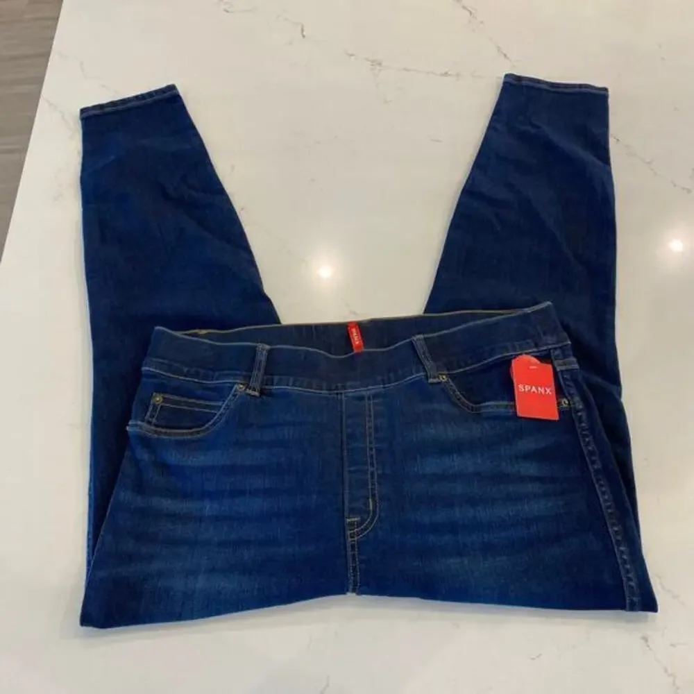NWT Spanx Ankle Skinny Midnight Shade Dark Blue Pull On Jeans‎ Size 1X